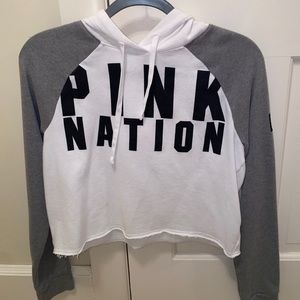 PINK Cropped Hoodie